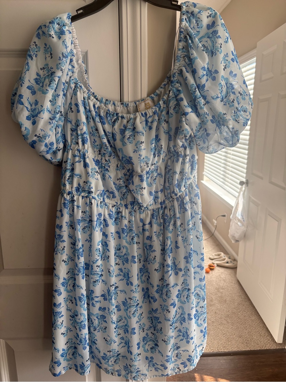 Simply Southern Blue and White Floral Midi Dress